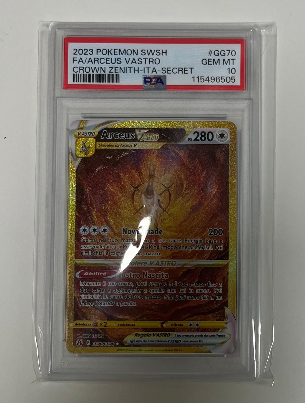 arceus vastro gg70/gg70 gold zenit (psa10)ita