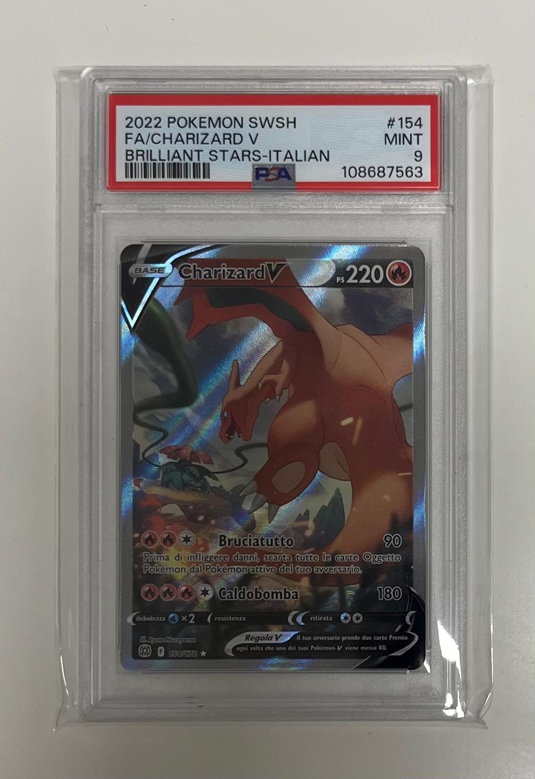 charizard v 154/172 astri lucenti- PSA 9- CARTA GRADATA ITA