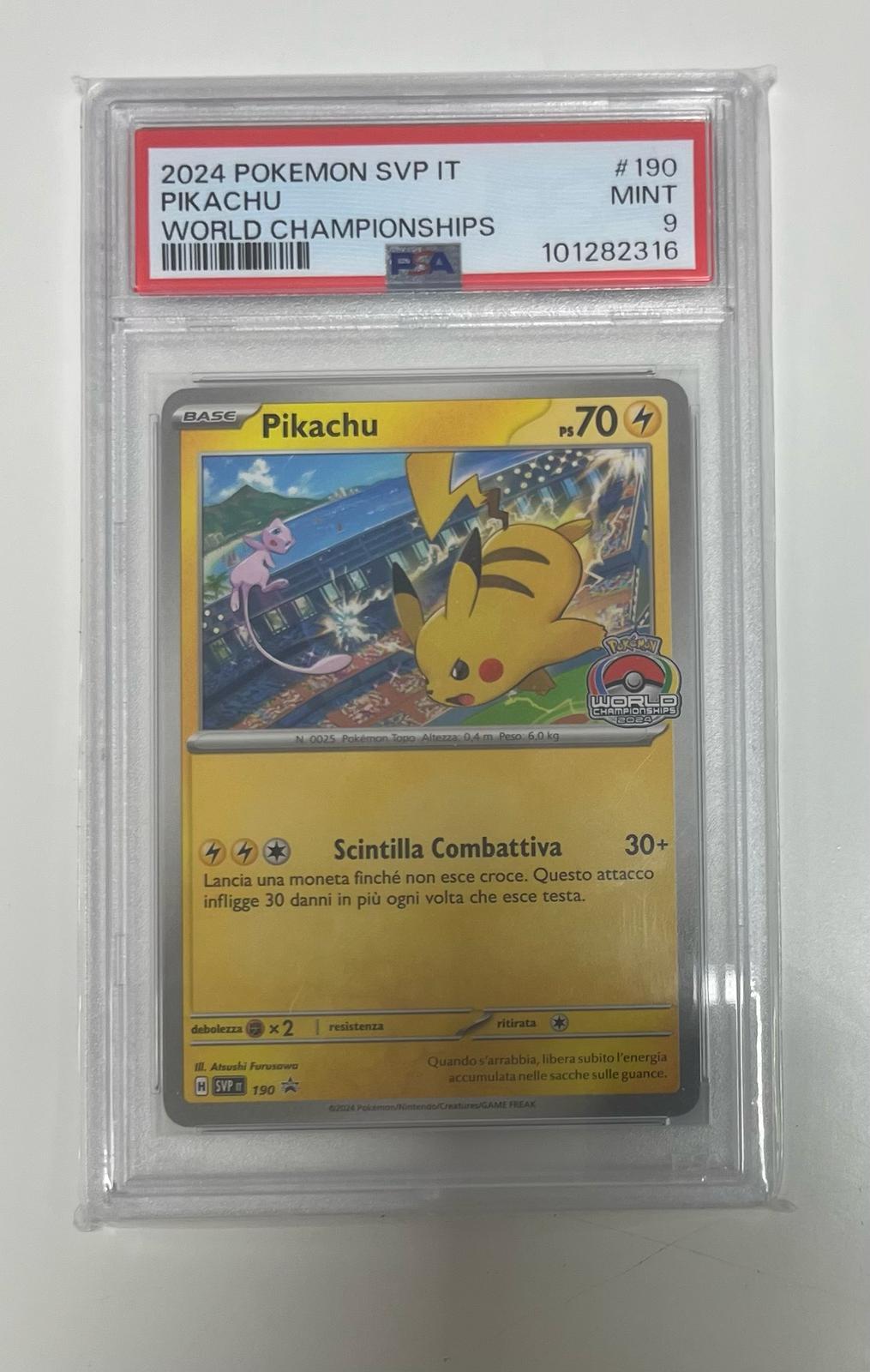 pikachu world championships - PSA 9 -190- CARTA GRADATA ITA