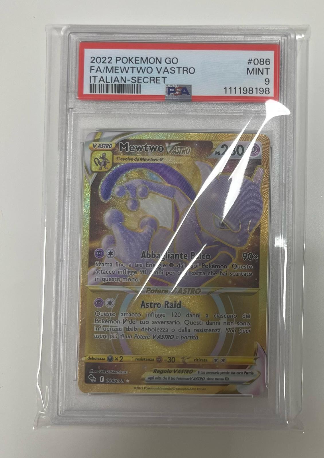 mewtwo vastro 086/078 secret pokemon go - PSA 9- CARTA GRADATA ITA