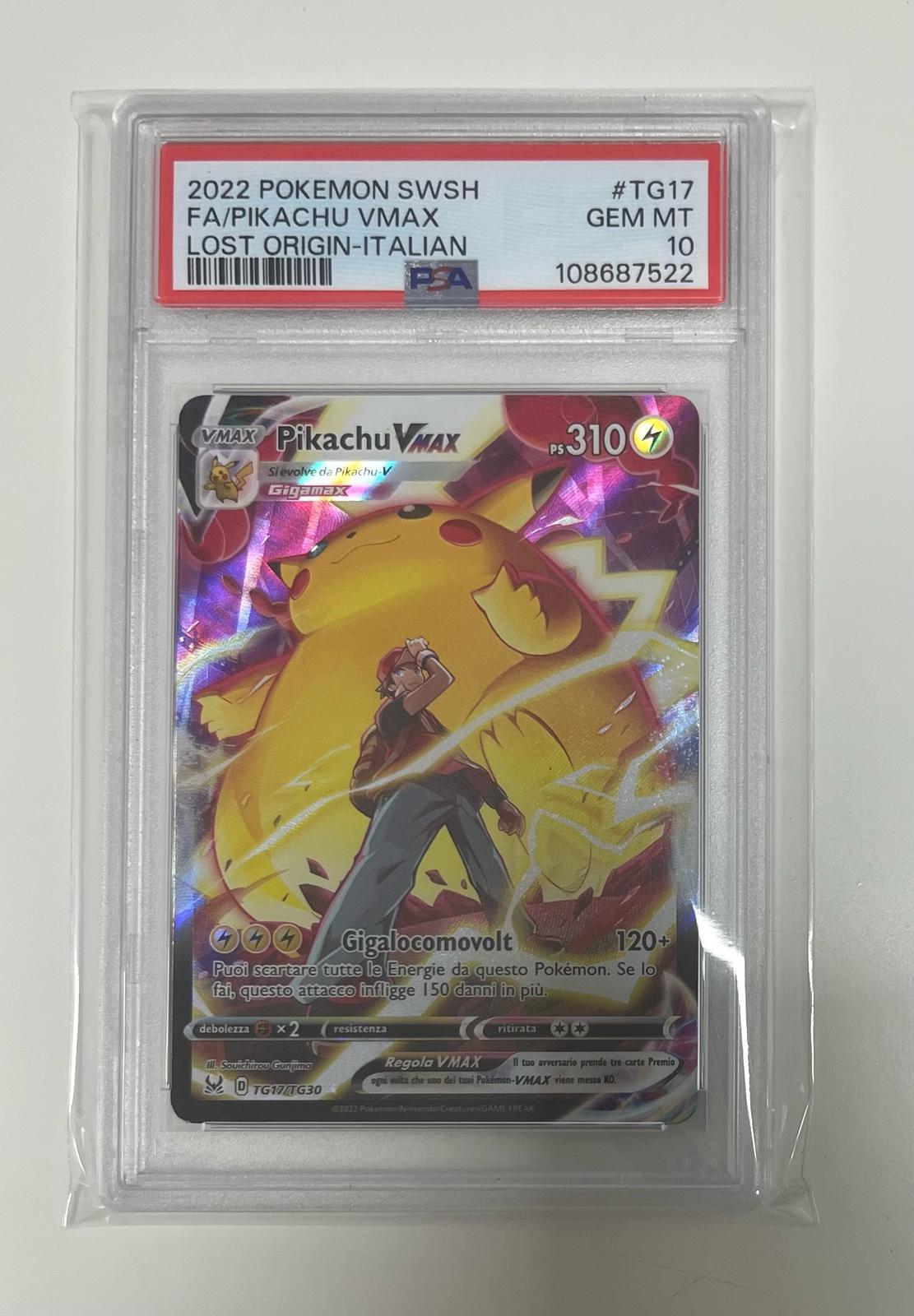 pikachu vmax tg17/tg30 origine perduta- PSA 10- CARTA GRADATA ITA