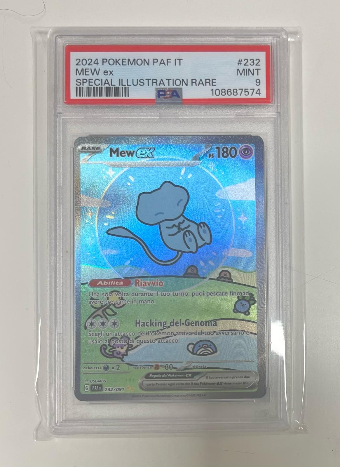 mew ex 232/91 special ill.rare destino di paldea - PSA 9- CARTA GRADATA ITA