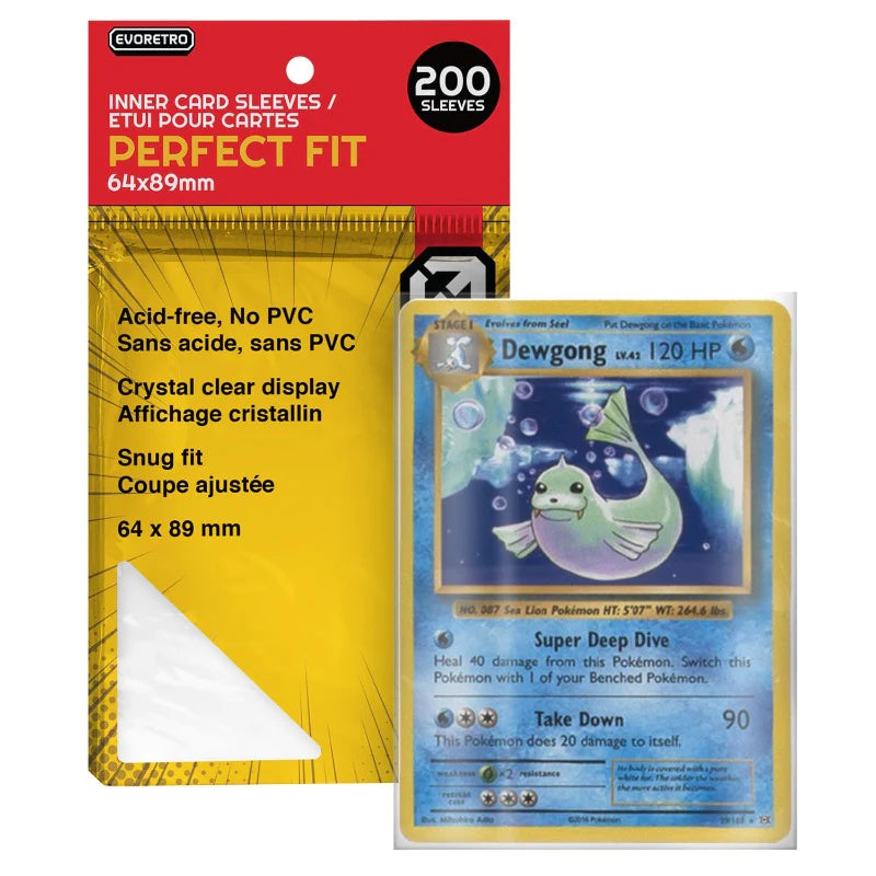 Sleeves Perfect Fit for Pokemon / Lorcana / MTG Cards - 200 pz - Accessori Carte Collezionabili