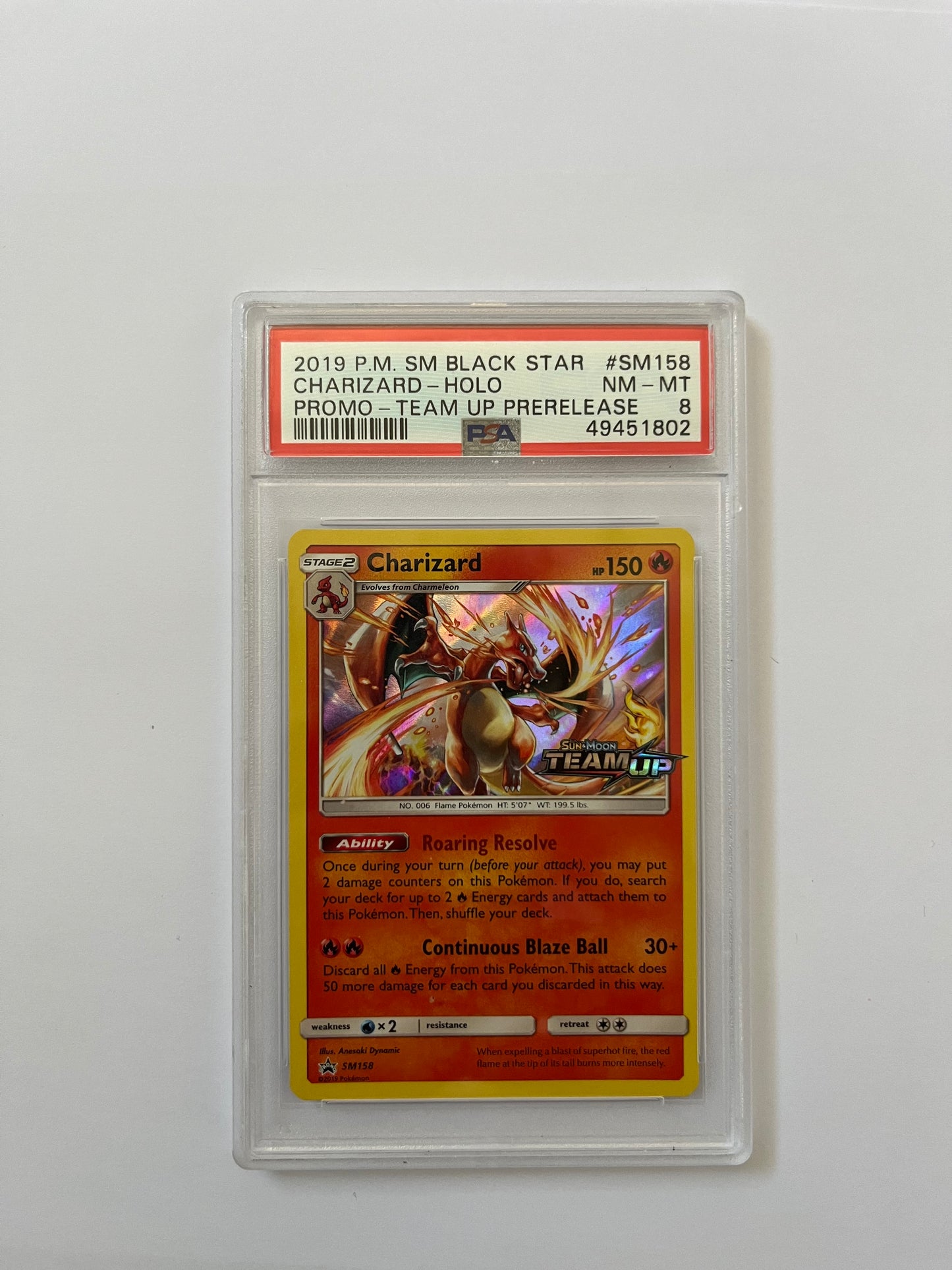 Charizard holo promo team up - PSA 8 - CARTA GRADATA ENG
