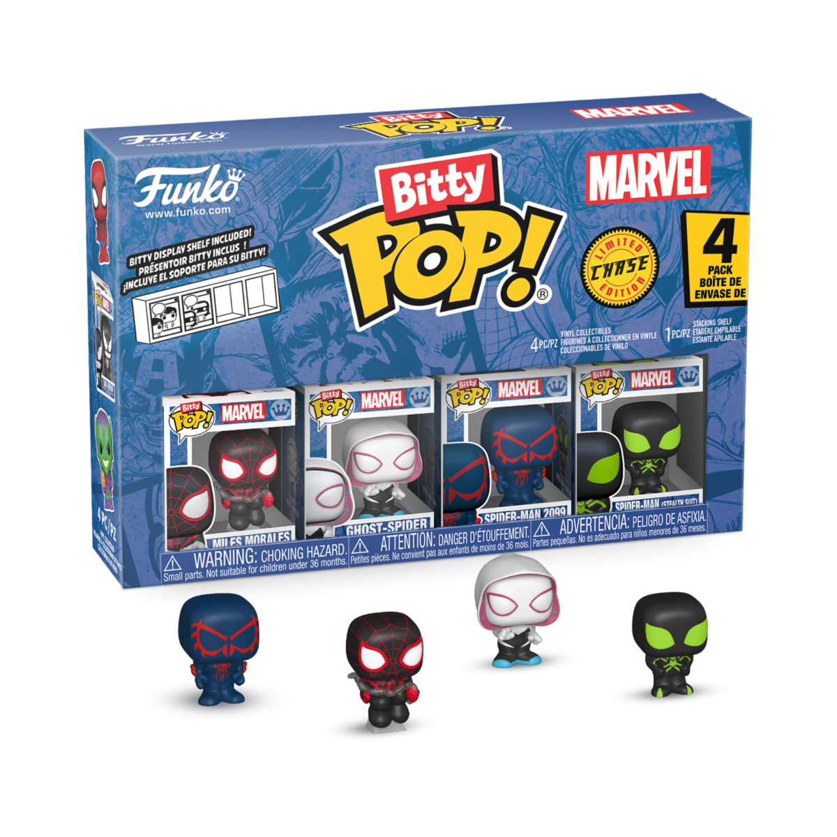 SERIE 4 X -MARVEL: SPIDER-MAN - POP FUNKO BITTY VINYL FIGURE - SPIDER-MAN 2,5CM (PREVENDITA)