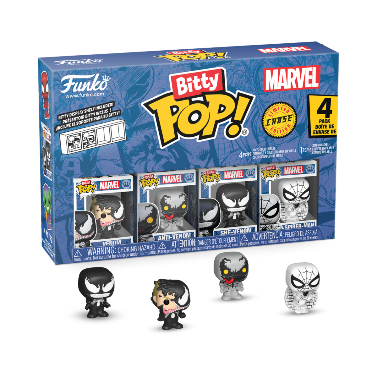 SERIE 4 X -MARVEL: SPIDER-MAN - POP FUNKO BITTY VINYL FIGURE - SPIDER-MAN 2,5CM (PREVENDITA)