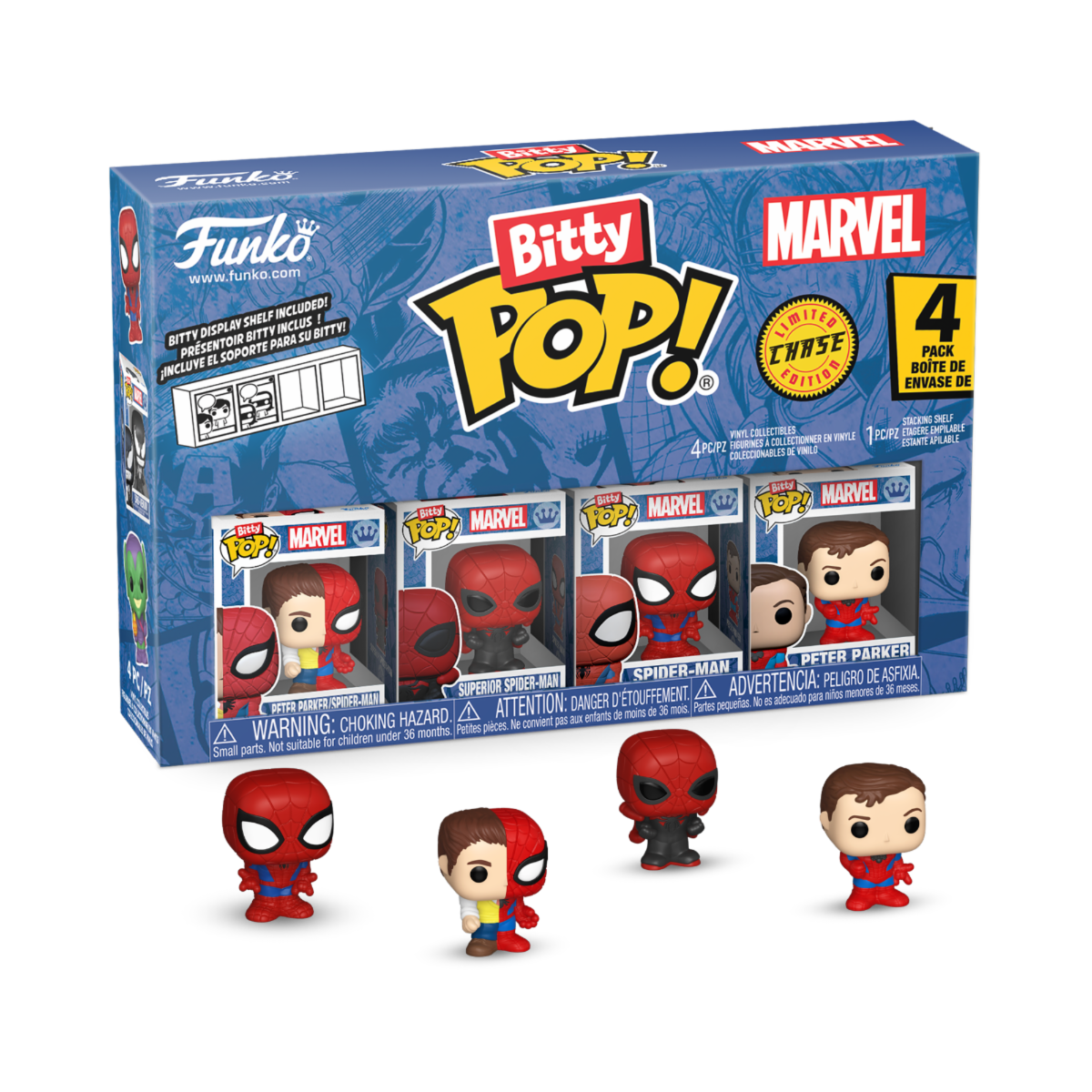 SERIE 4 X -MARVEL: SPIDER-MAN - POP FUNKO BITTY VINYL FIGURE - SPIDER-MAN 2,5CM (PREVENDITA)