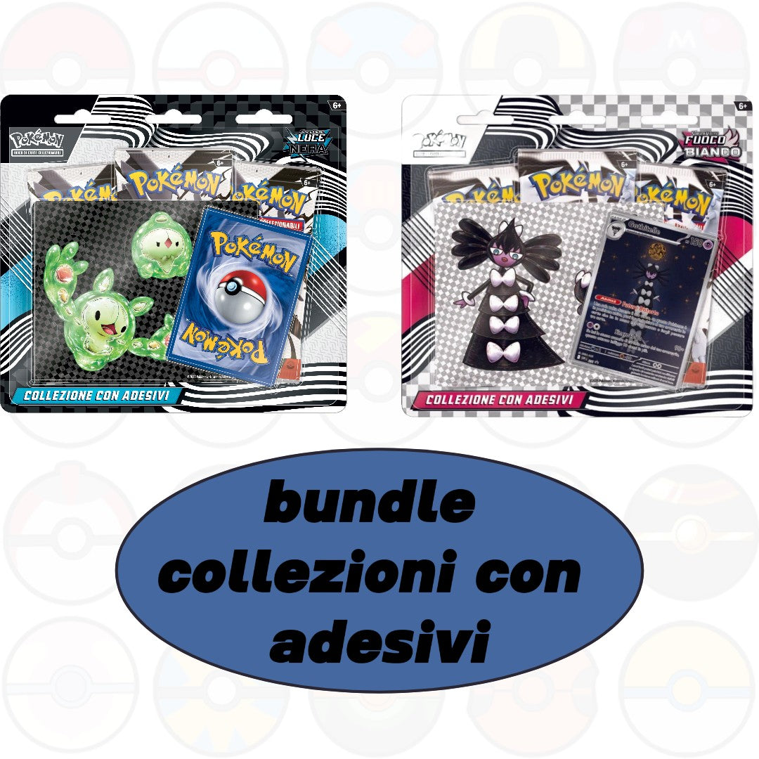 Bundle collezioni con adesivi-1 luce nera-1 fuoco bianco ITA (preordine)