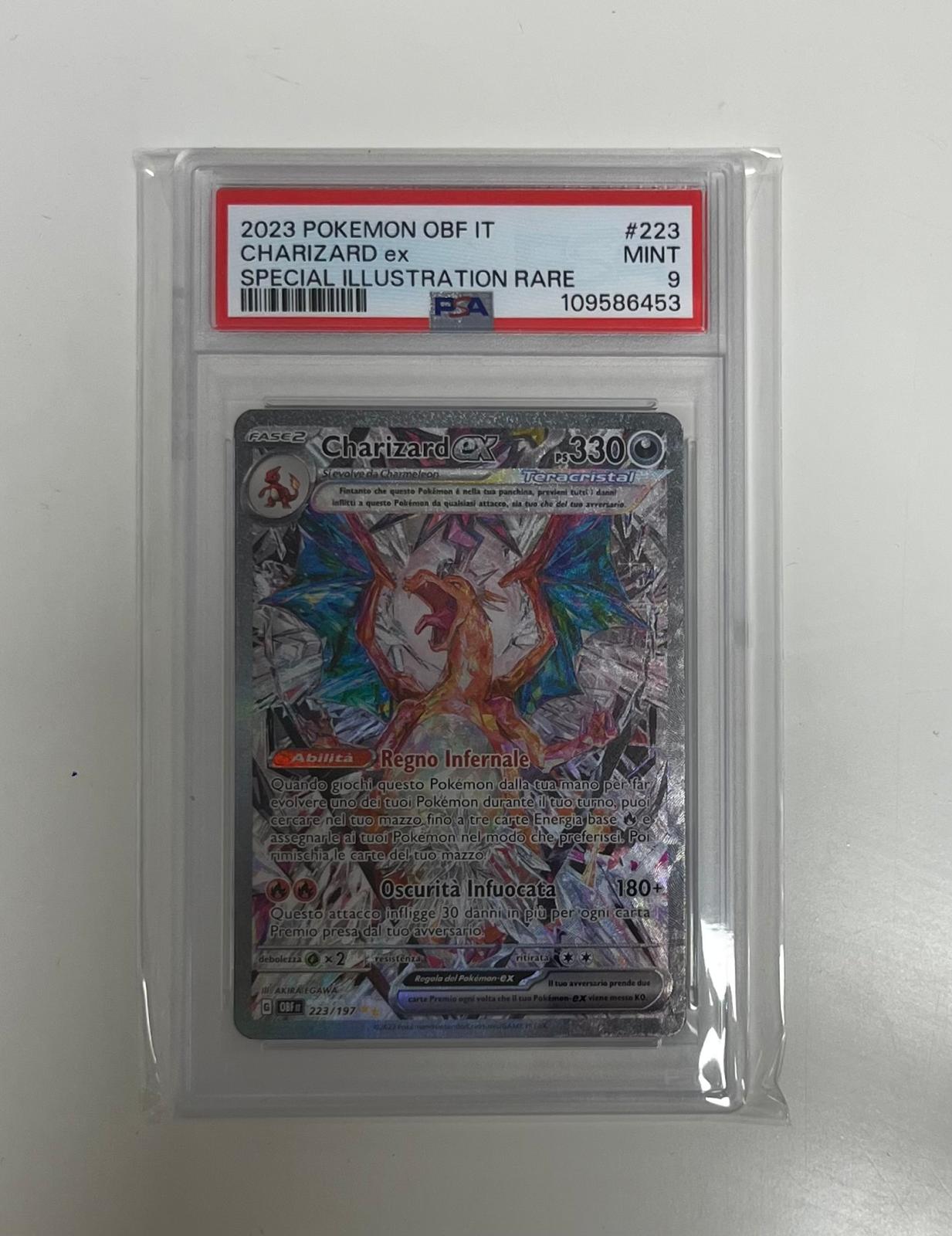 Charizard EX 223/197 - Ossidiana Infuocata - 2024 - PSA 9 MINT - CARTA GRADATA ITA