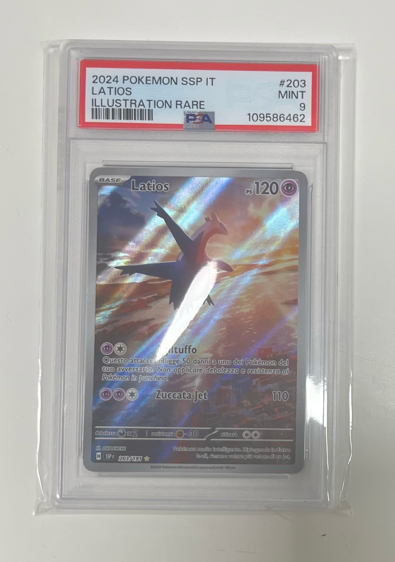 latios ex 203/191 ill.rare scintille folgoranti - PSA 9- CARTA GRADATA ITA