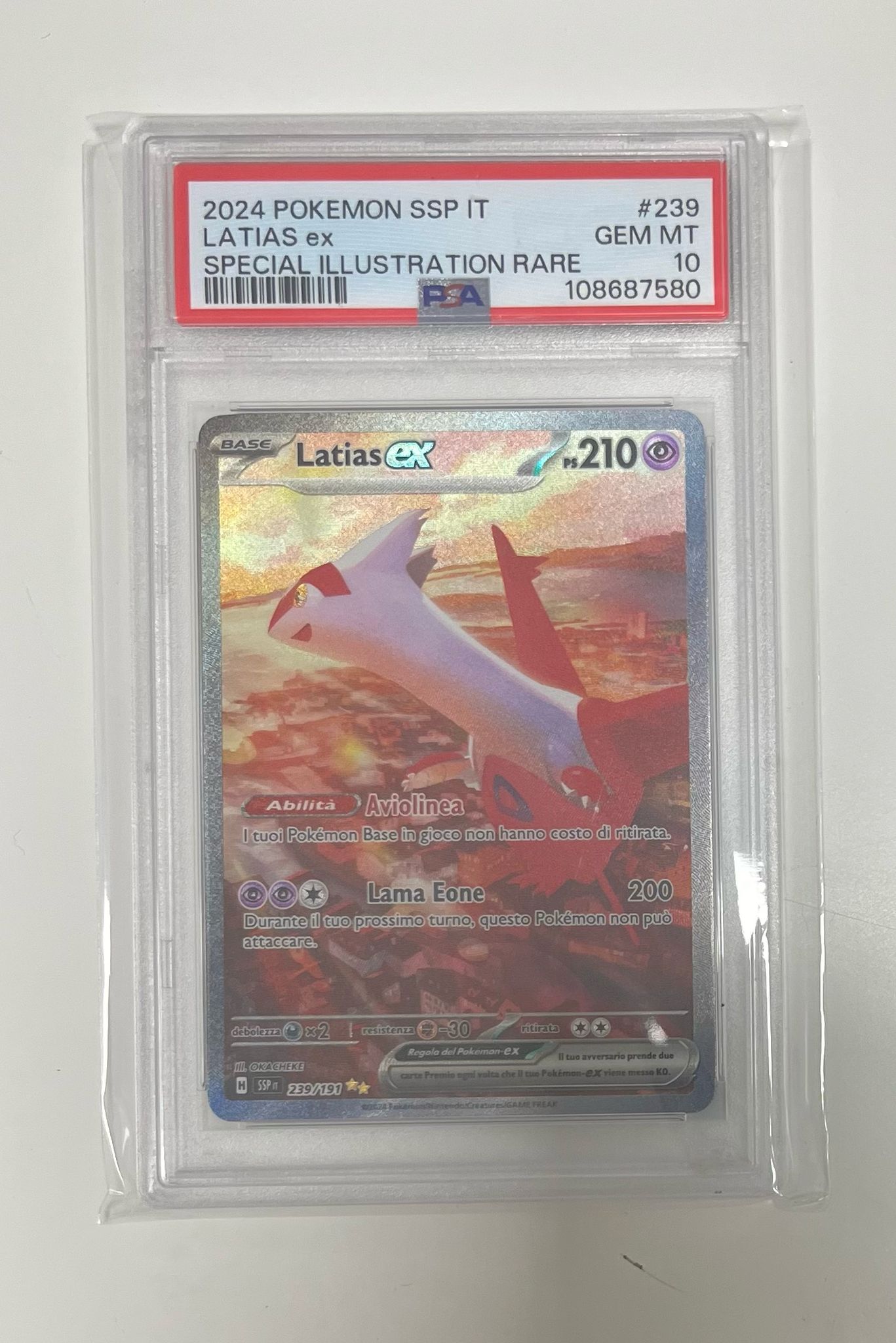 latias ex 239/191 special ill.rare scintille folgoranti - PSA 10- CARTA GRADATA ITA