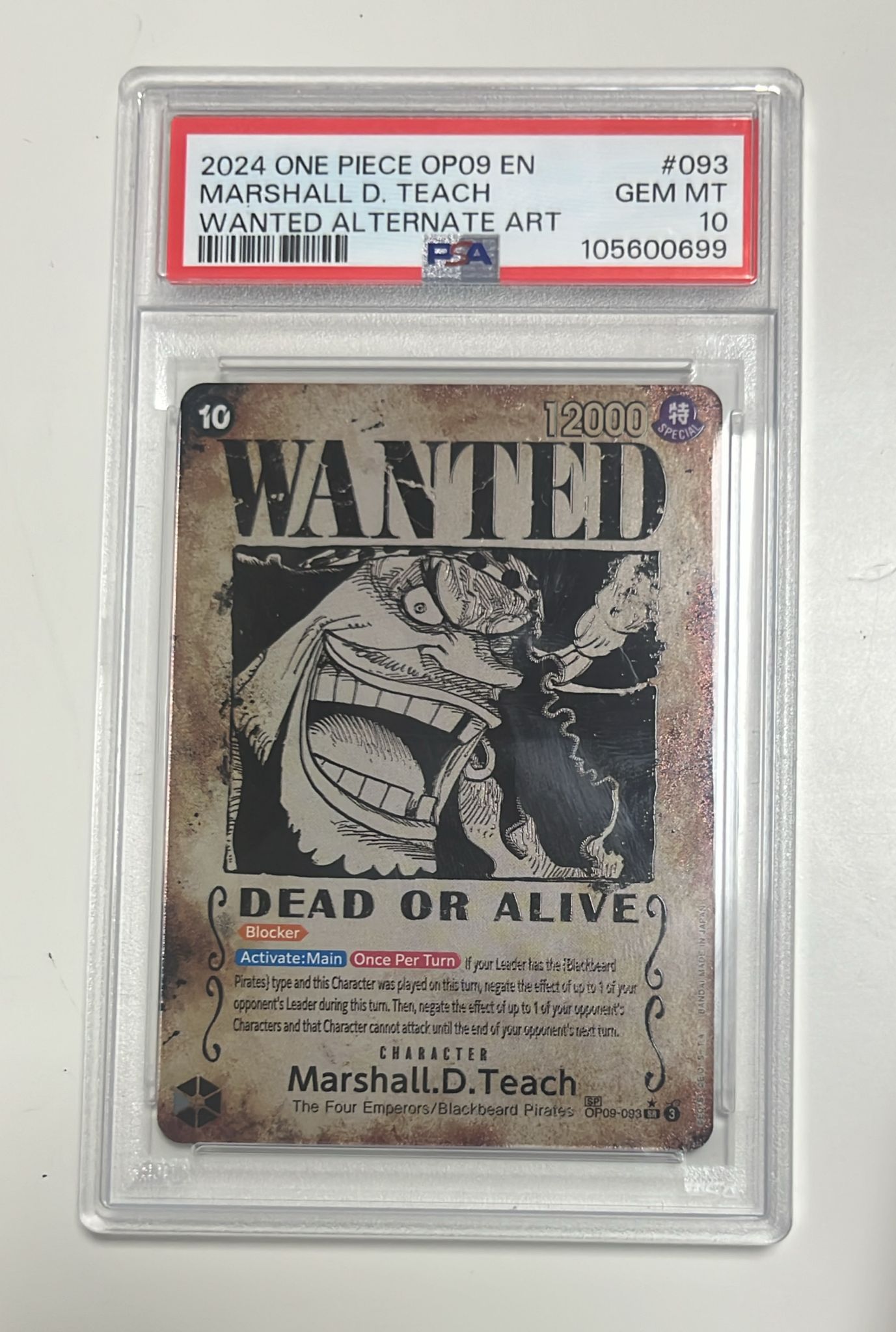 one piece marshall d.teach wanted alternate art 093 (psa10) eng