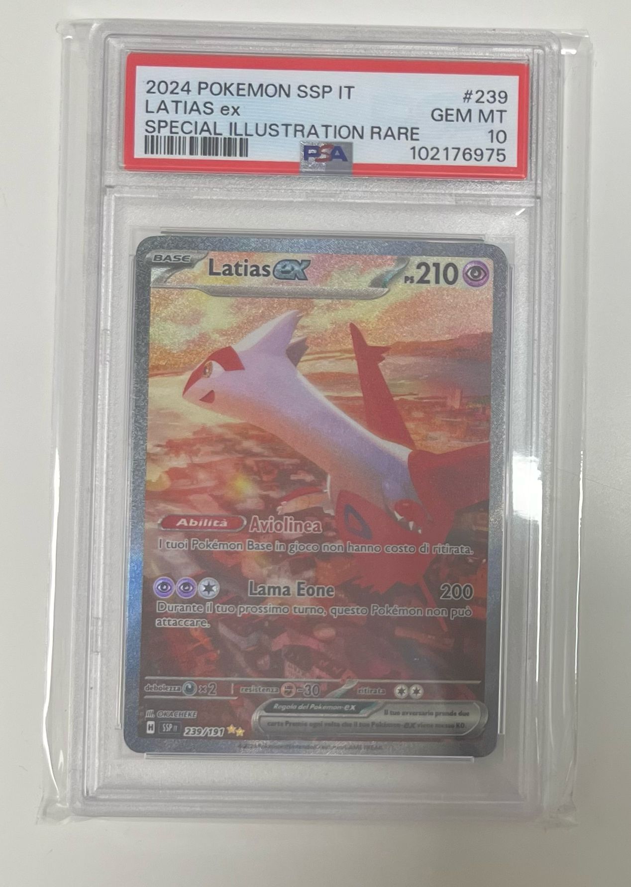 latias ex 239/191 special ill.rare scintille folgoranti - PSA 10- CARTA GRADATA ITA