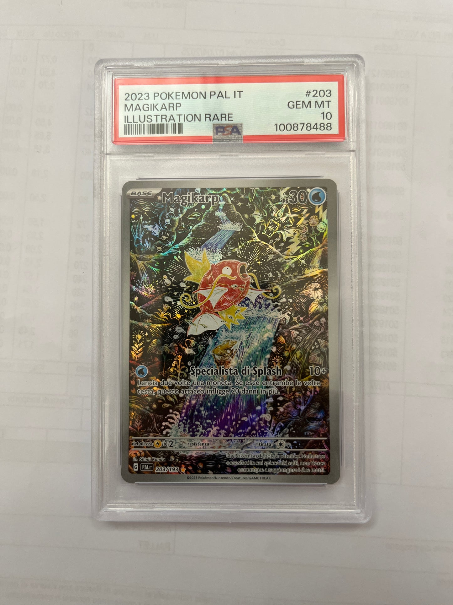 Magikarp Alt evoluzioni a paldea- PSA 10 GEM MINT - CARTA GRADATA ITA