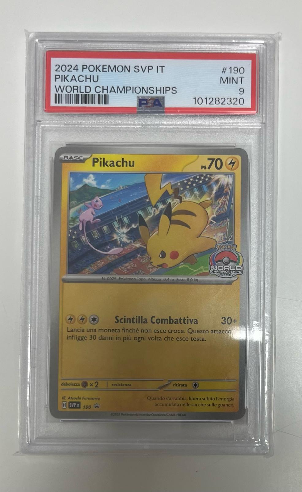 pikachu world championships - PSA 9 -190- CARTA GRADATA ITA