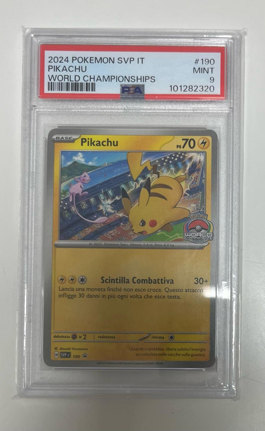 pikachu world championships - PSA 9 -190- CARTA GRADATA ITA