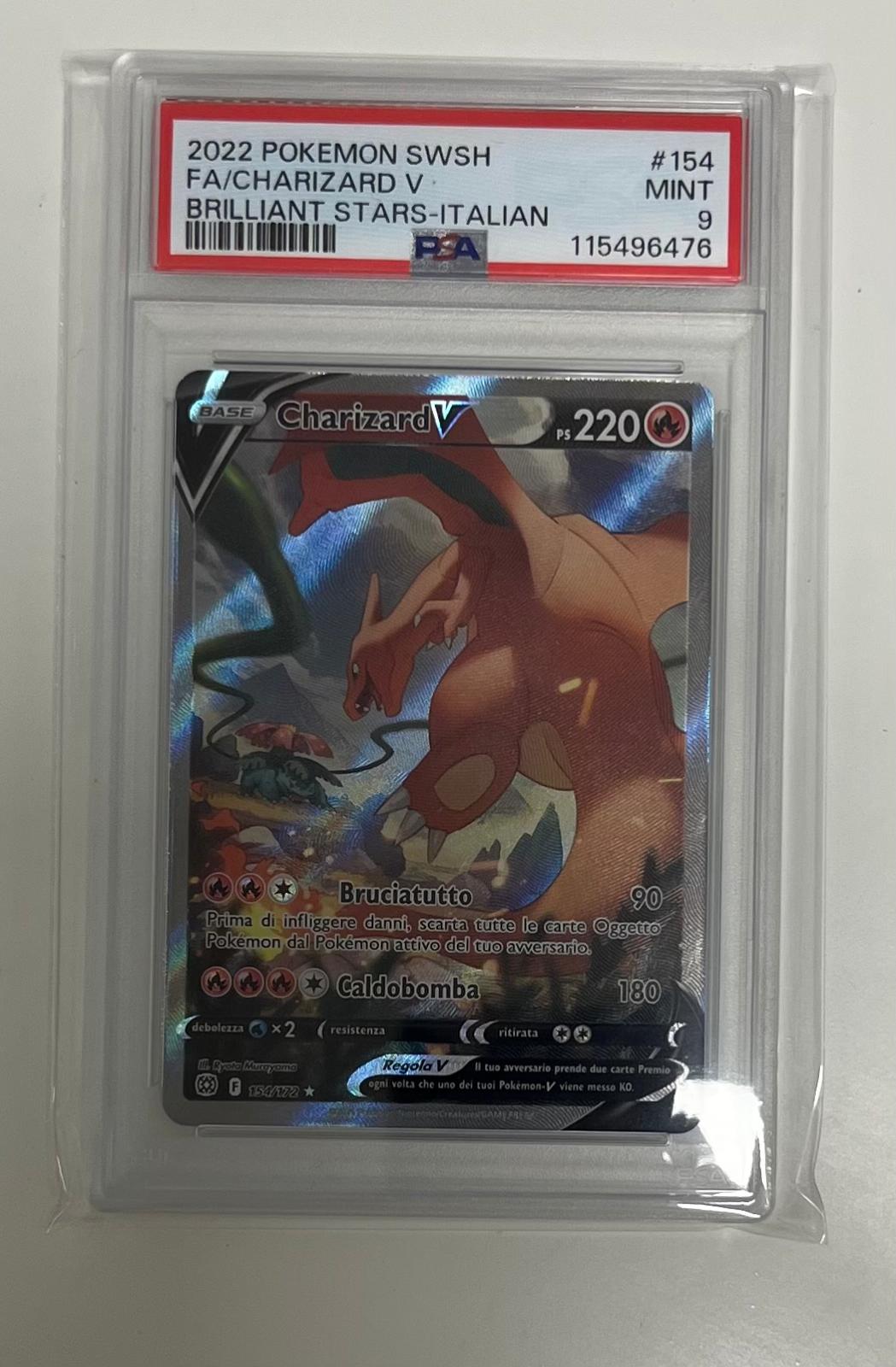 charizard v 154/172 astri lucenti- PSA 9- CARTA GRADATA ITA