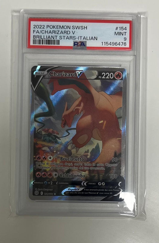 charizard v 154/172 astri lucenti- PSA 9- CARTA GRADATA ITA