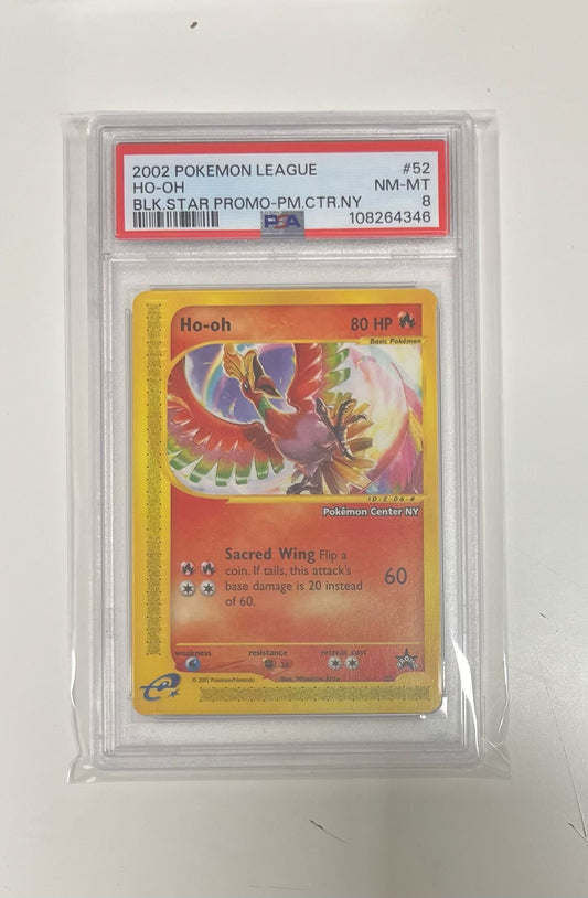 ho-oh black star promo (psa 8) 52 pokemon center eng