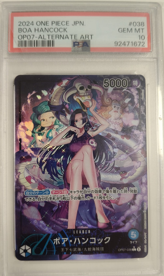 BOA HANCOCK #038 - OP07 ALTERNATE ART 2024 - PSA GEM MINT 10 - CARTA GRADATA ONE PIECE JAP 2024