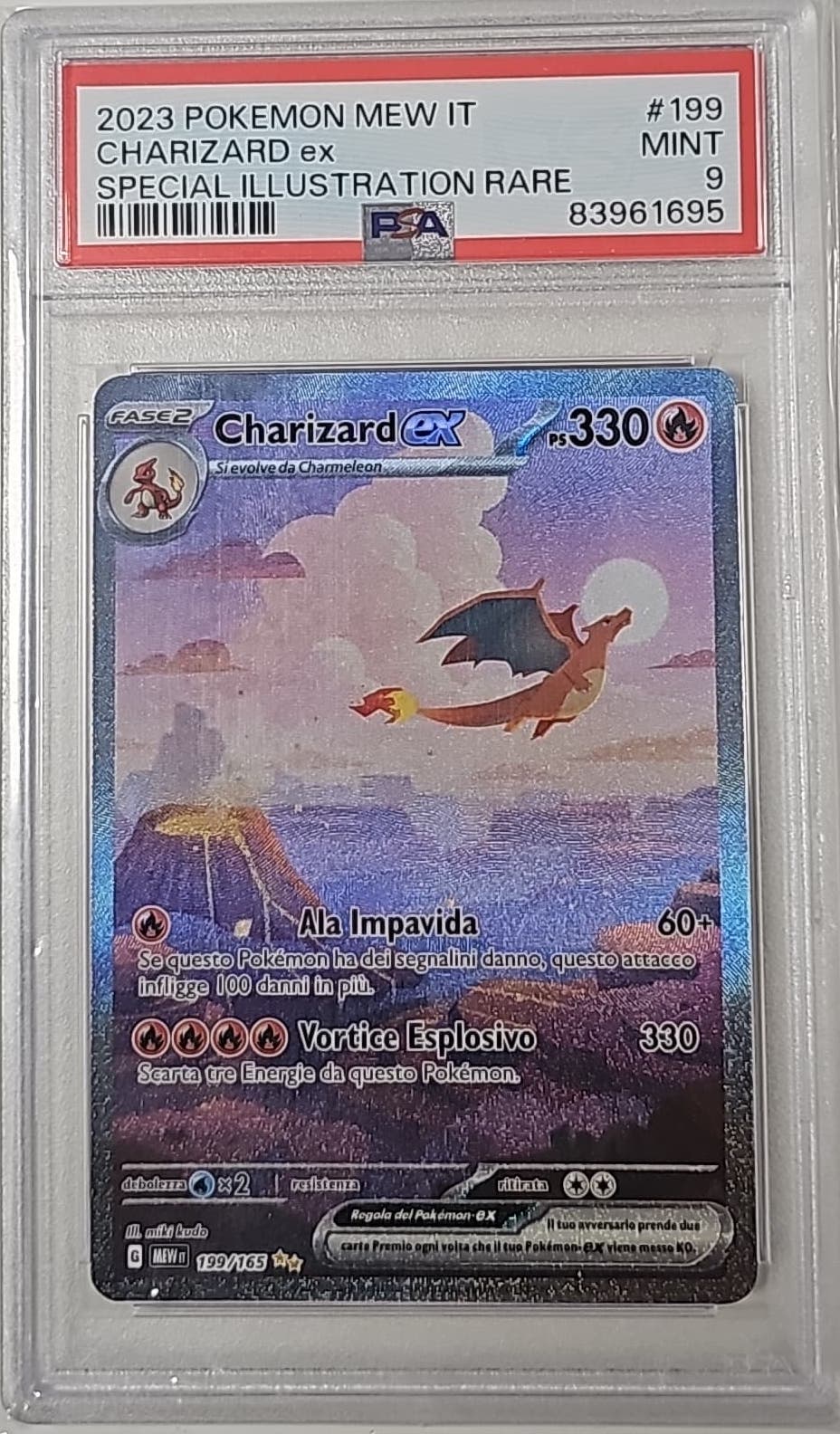 Charizard EX 199 - 151 ITALIANO - 2023 - PSA 9 Mint - CARTA POKEMON GRADATA ITA