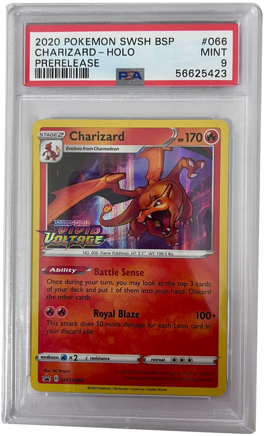 Charizard HOLO Prerelease #66 - SWSH BSP  - 2020 - PSA 9 - CARTA GRADATA ENG