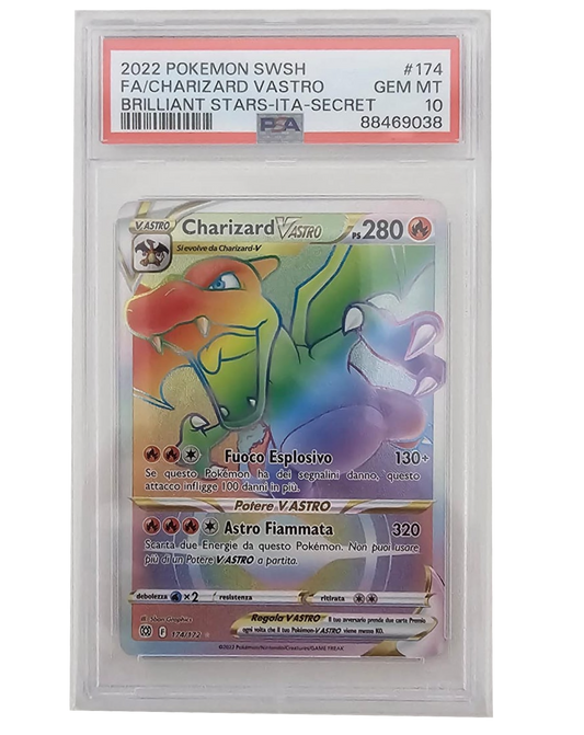 Charizard Vastro 174/172 - Astri Lucenti - 2022 - PSA 10 GEM MINT - CARTA GRADATA ITA