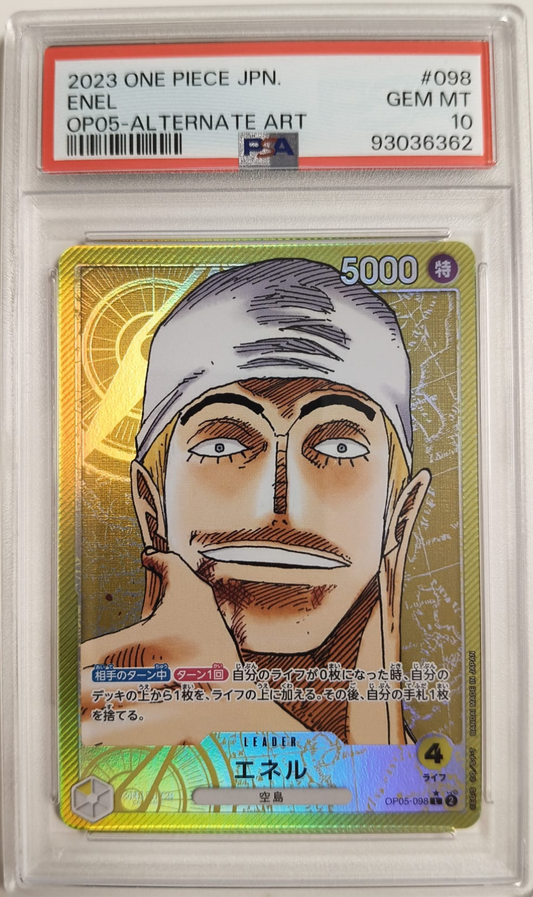 ENEL #098 - OP05 ALTERNATE ART 2023 - PSA GEM MINT 10 - CARTA GRADATA ONE PIECE JAP 2023