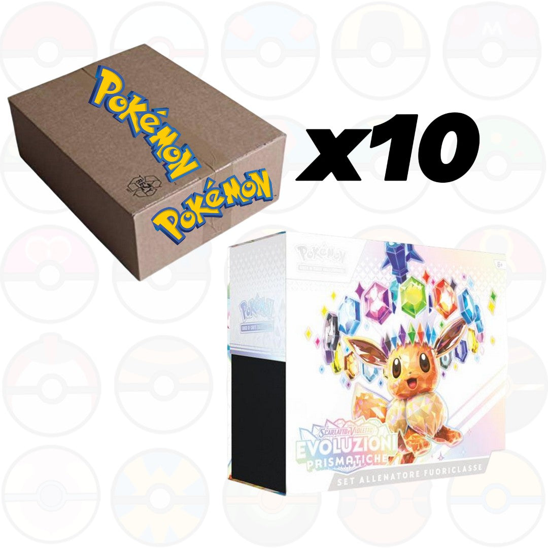 Evoluzioni Prismatiche -CASE X 10-Set Allenatore Fuoriclasse-con 9 bustine Ita-Pokemon ITA