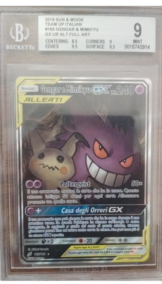 Gengar & Mimikyu GX 165/181 - Gioco di Squadra - 2019 - BGS 9 Mint - CARTA GRADATA ITA