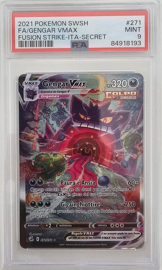 Gengar Vmax 271/264 - Colpo Fusione - 2021 - PSA 9 MINT - CARTA GRADATA ITA