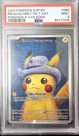 Pikachu Grey Felt Hat 085 - PROMO POKEMON x VAN GOGH - 2023 - PSA 9 Gem Mint - CARTA GRADATA ENG