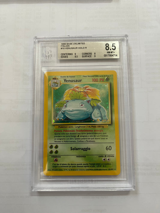 VENUSAUR set base- BGS 8,5 Mint - CARTA GRADATA ITA BGS ITA