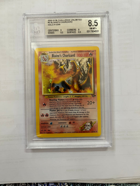 BLAINE'S CHARIZARD- BGS 8,5  Mint - CARTA GRADATA ENG