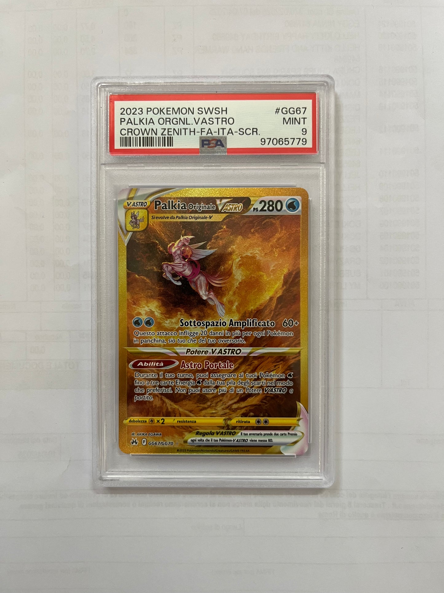 PALKIA VASTRO ZENIT - PSA 9 - CARTA GRADATA ITA