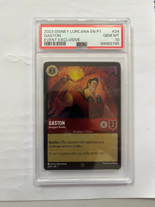 Lorcana -Gaston Lorcana promo TCG Disney- Carta gradata psa 10 (ENG)