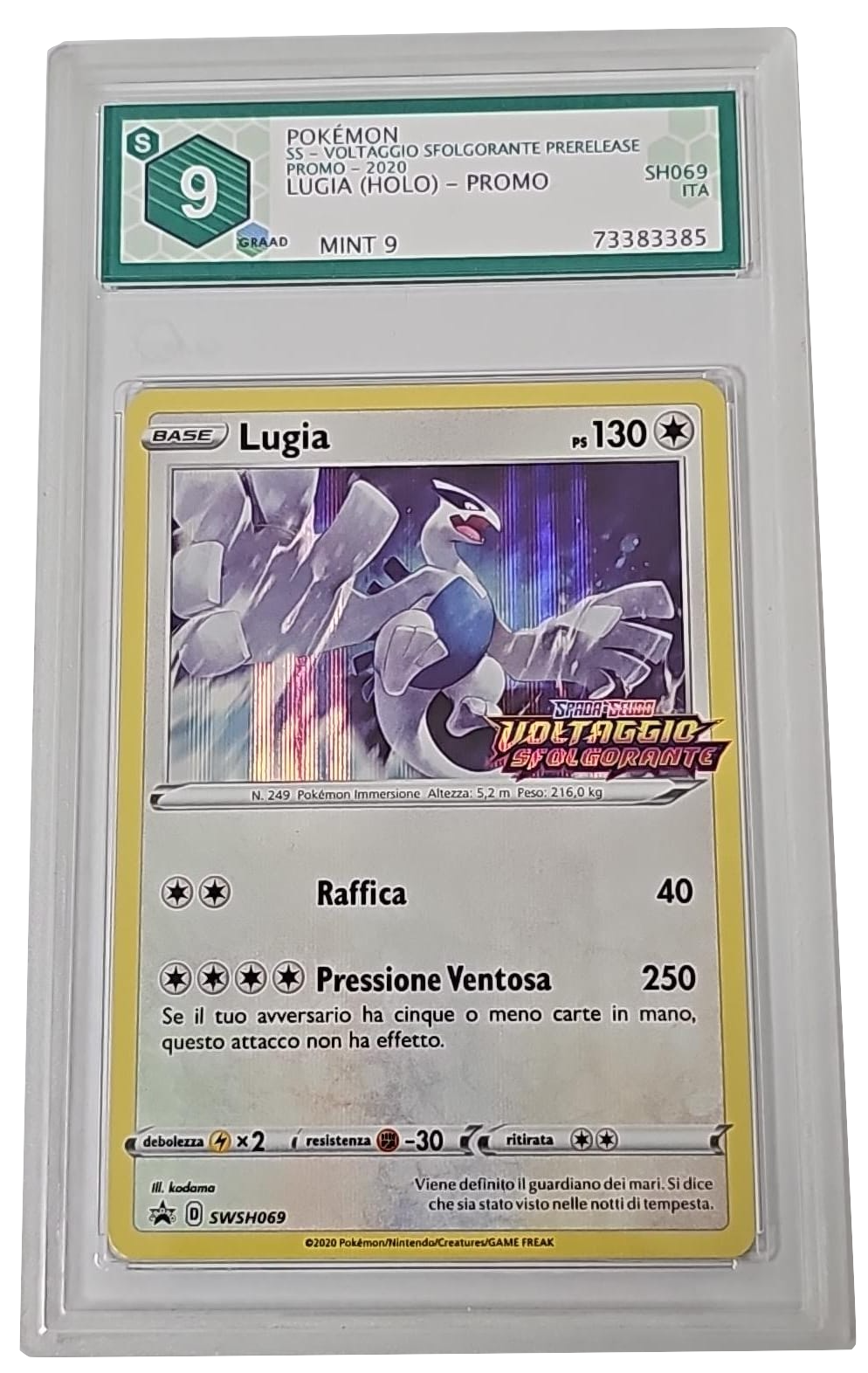 Lugia PROMO - Voltaggio Sfolgorante Prerelease - 2020 - GRAAD 9 Mint - CARTA GRADATA ITA