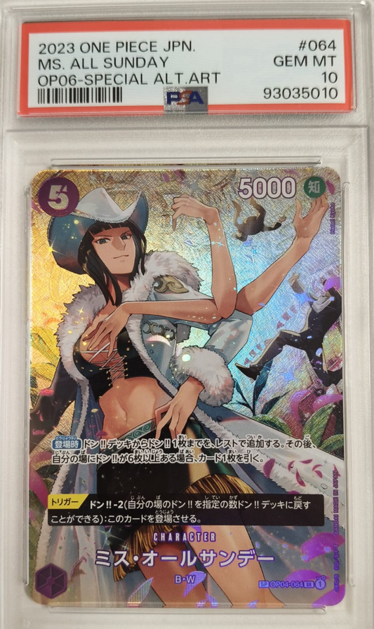 MS. ALL SUNDAY #064 - OP06 SPECIAL ALTERNATE ART 2023 - PSA GEM MINT 10 - CARTA GRADATA ONE PIECE JAP 2023