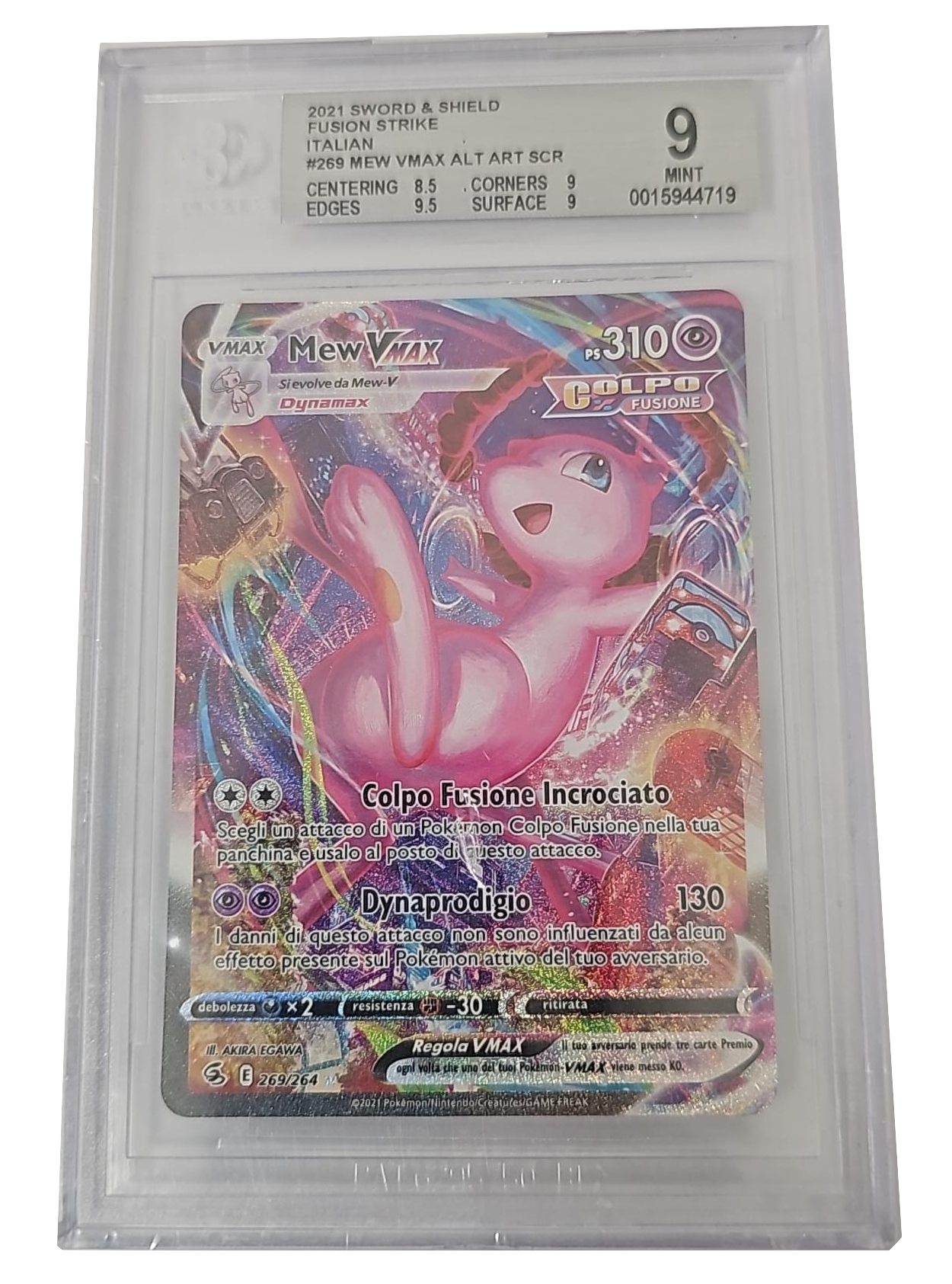 Mew VMAX 269/264 - Colpo Fusione - 2021 - BGS 9 Mint - CARTA GRADATA ITA
