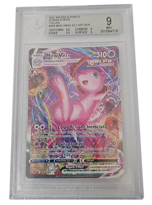 Mew VMAX 269/264 - Colpo Fusione - 2021 - BGS 9 Mint - CARTA GRADATA ITA