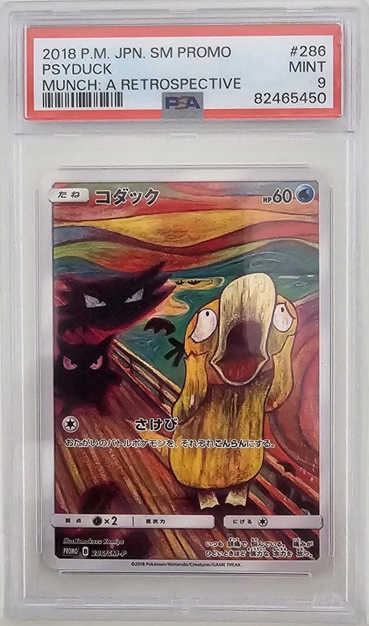 Psyduck 286 - PM JPN SM PROMO - MUNCH RETROSPECTIVE - 2018 - PSA 9 MINT - CARTA GRADATA JAP