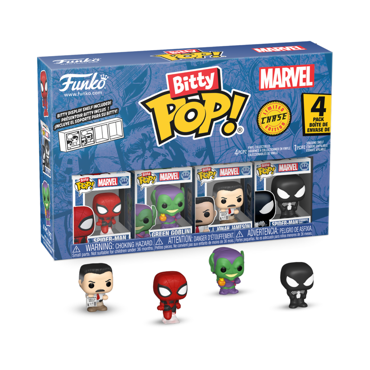 SERIE 4 X -MARVEL: SPIDER-MAN - POP FUNKO BITTY VINYL FIGURE - SPIDER-MAN 2,5CM (PREVENDITA)