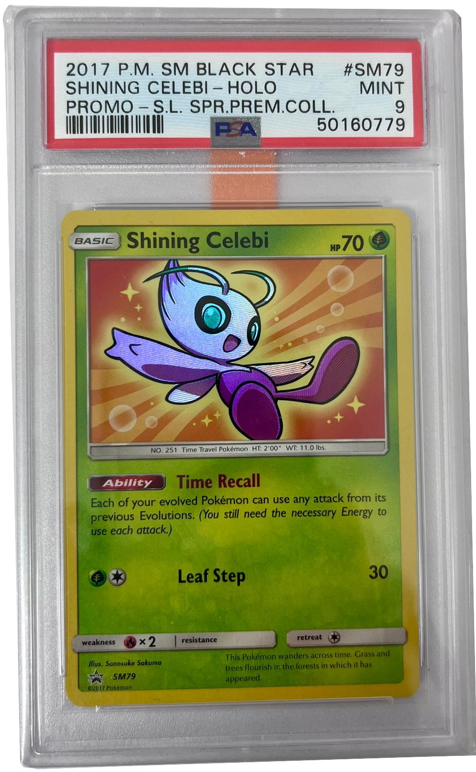 Shining Celebi PROMO - Shining Legends Premium Collection - 2017 - PSA 9 Mint - CARTA GRADATA ENG