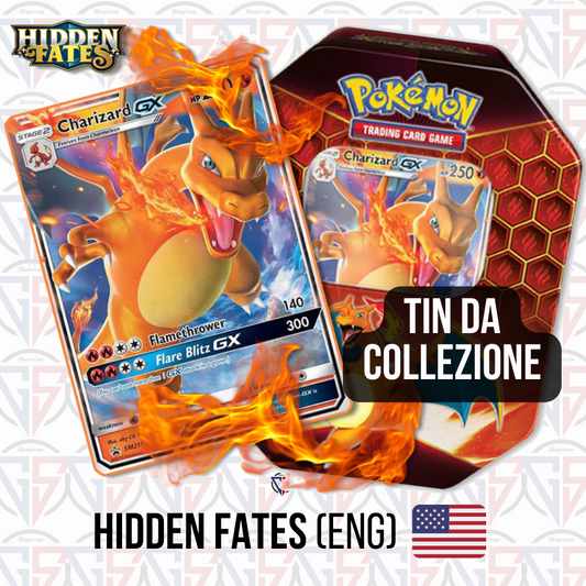 Tin Collezione Hidden Fates - Charizard GX (4 bustine ENG)