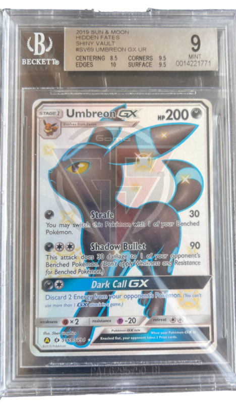 Umbreon GX Ultra Shiny SV69/SV94 - Hidden Fates - 2019 - BGS 9 Mint - CARTA GRADATA ENG