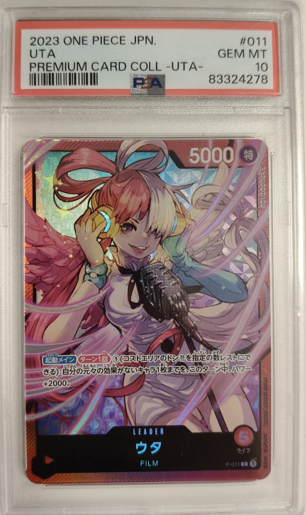 UTA #011 - PREMIUM CARD COLLECTION UTA 2023 - PSA GEM MINT 10 - CARTA GRADATA ONE PIECE JAP 2023