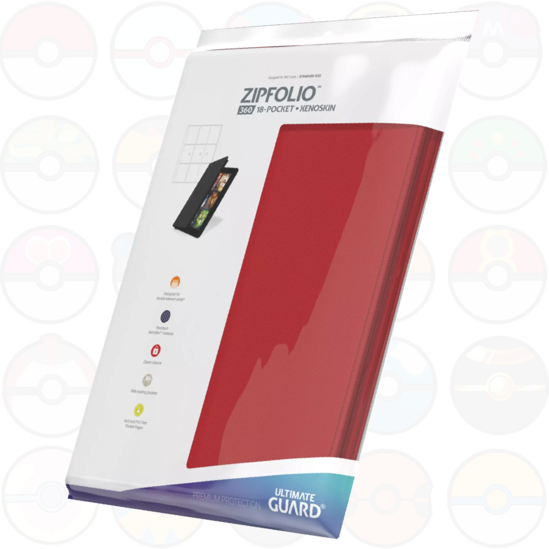 Ultimate Guard Zipfolio 360 - 18 Pocket XenoSkin Red - Accessori Carte Collezionabili