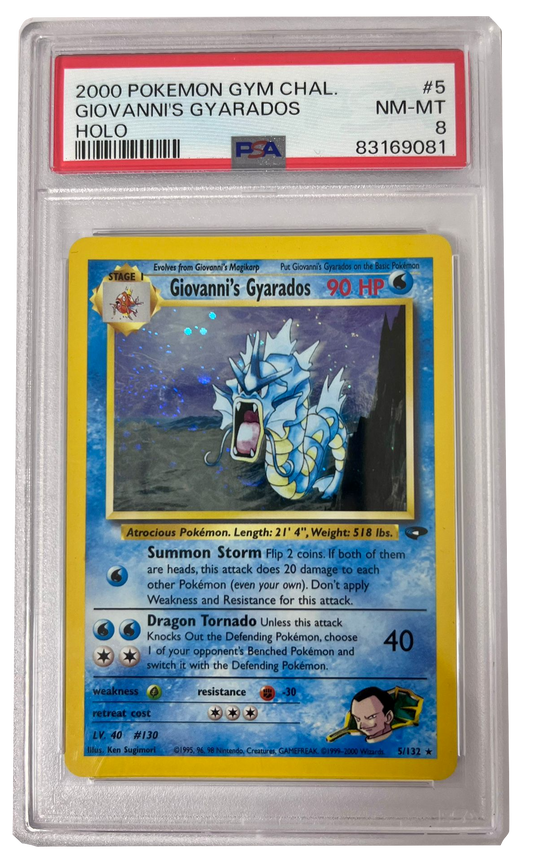 Giovanni's Gyarados 5/132 - GYM Challenge - 2000 - PSA 8 Near Mint - CARTA GRADATA ENG