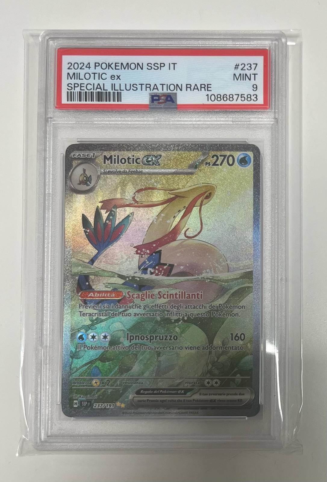 milotic ex 237/191 special ill.rare scintille folgoranti - PSA 9- CARTA GRADATA ITA
