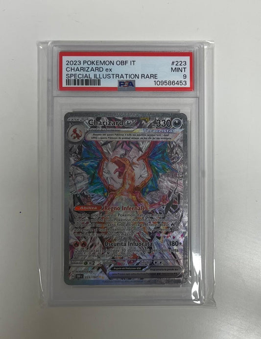 Charizard EX 223/197 - Ossidiana Infuocata - 2024 - PSA 9 MINT - CARTA GRADATA ITA